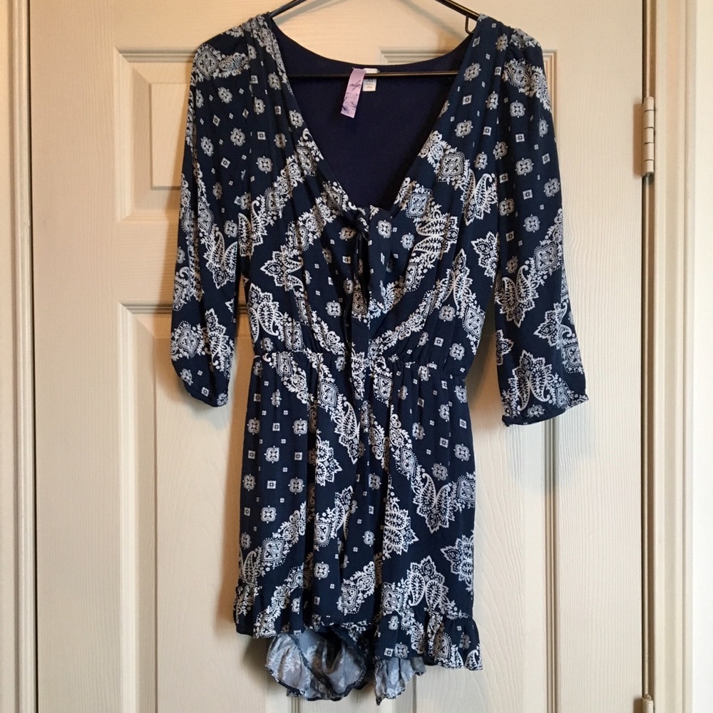 3/4 Sleeve Boho Romper